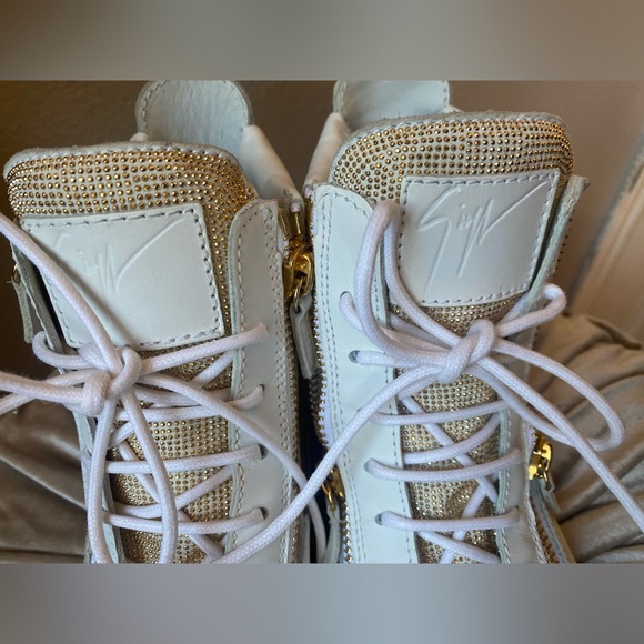 Giuseppe Zanotti LEATHER BIKER BOOTS high top sneakers Size 7.5 - Picture 6 of 9